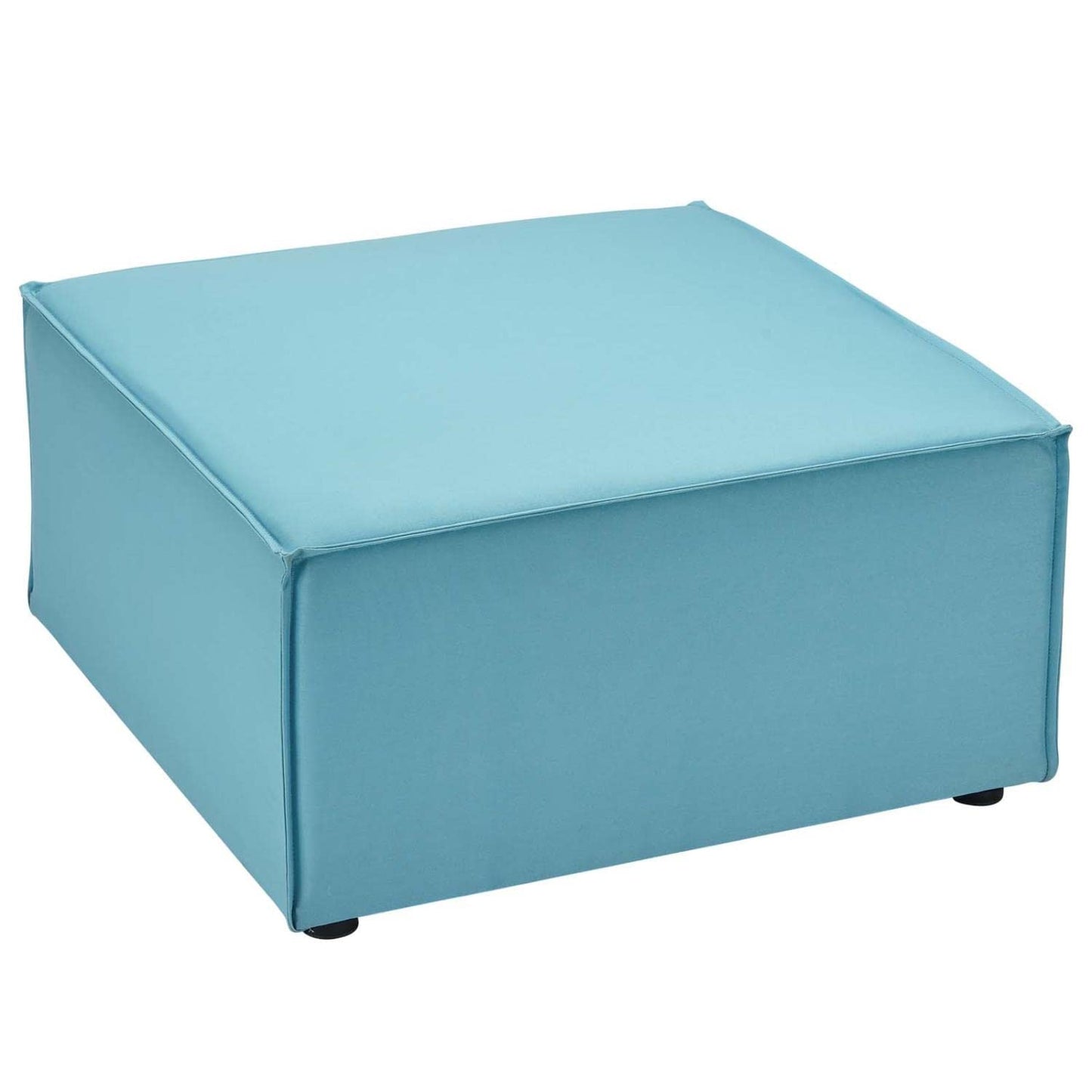 executive chairs | CasaFoyer Outdoor Patio Saybrook Upholstered Sectional Sofa Ottoman - Turquoise | Weather-Resistant | French Piping | Aluminum Frame | 300 lbs Capacity | casafoyer.myshopify.com