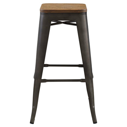 barstools | CasaFoyer Promenade Bamboo & Metal Bar Stool | Vintage Steel Finish | Industrial Modern Aesthetics | Exceptional Quality | Versatile & Eye-Catching | Includes 1 Stool | casafoyer.myshopify.com