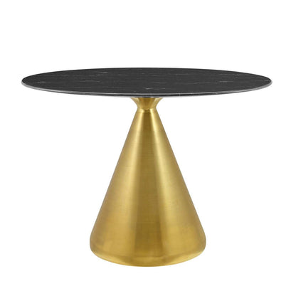 patio dining tables | CasaFoyer Tupelo 42 Oval Artificial Marble Dining Table | Modern Style | Mid-Century Charm | Polished Gold Metal Base | Easy-to-Clean Finish | Non-Marking Ring | casafoyer.myshopify.com