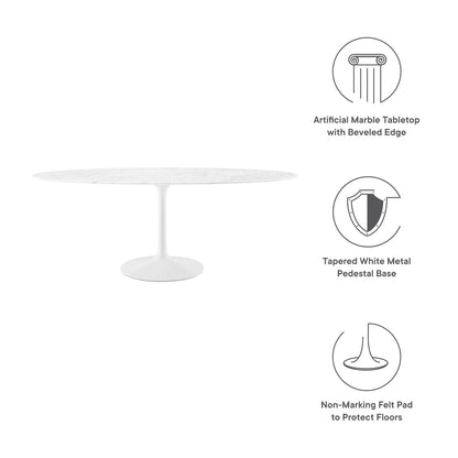 Dining Table | Lippa 78 Dining Table | Iconic Modern Design | Scratch-Resistant Finish | White | casafoyer.myshopify.com