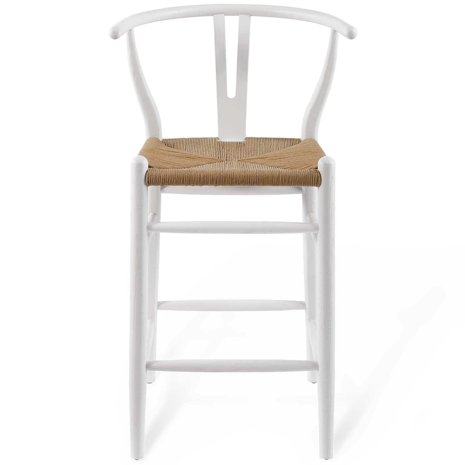 barstools | CasaFoyer Amish Wooden Counter Stool Set of 2 | Rustic Design | Mid-Century Style | Elm Wood | Woven Paper Rope Seat | Fully Assembled | Supports up to 331 lbs | casafoyer.myshopify.com