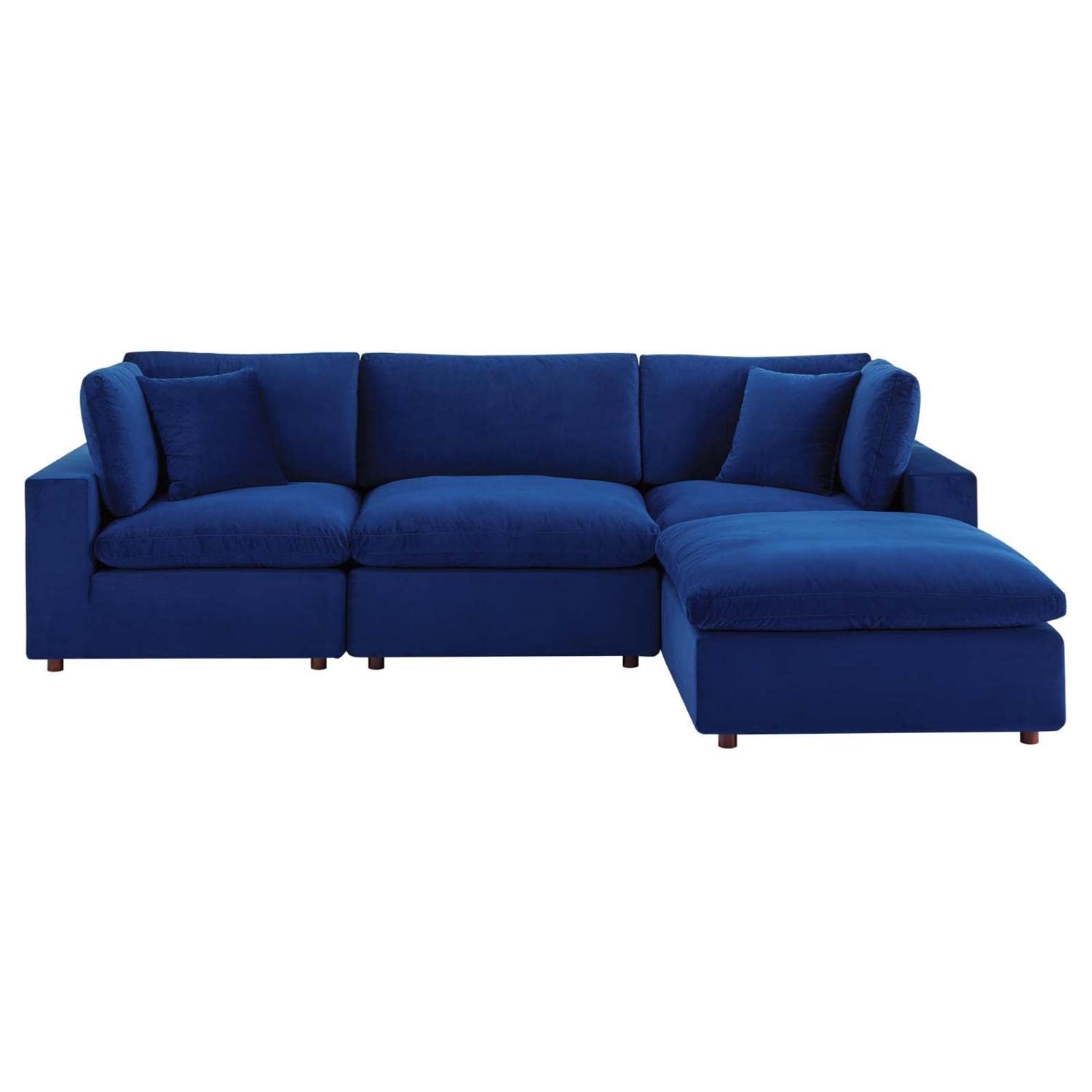 sofas | CasaFoyer Commix Luxurious Sectional Sofa | Plush Comfort | Stain-Resistant Velvet | Solid Wood Construction | Duck Down Cushions | Navy | casafoyer.myshopify.com