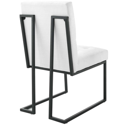 barstools | CasaFoyer Privy Black Stainless Steel Dining Chair | Glamorous Art Deco Design | Contemporary Upholstery | Sleek Matte Black Base | Supports up to 331 lbs | casafoyer.myshopify.com