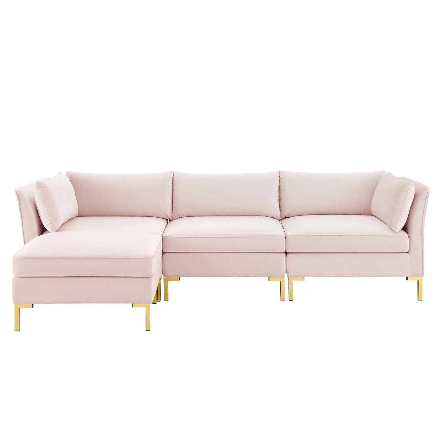 kitchen and dining room sets | CasaFoyer Ardent Performance Velvet 4-Piece Sectional Sofa | Vintage Modern Glam Deco Style | Stain-Resistant Velvet | Comfortable & Durable | Gold Metal Legs | 440 lbs Weight Capacity | casafoyer.myshopify.com