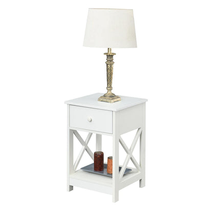 TABLE | Ergode Oxford 1 Drawer End Table with Shelf | Modern Design | Durable MDF | Sleek Silhouette | Convenient Storage Solution | casafoyer.myshopify.com