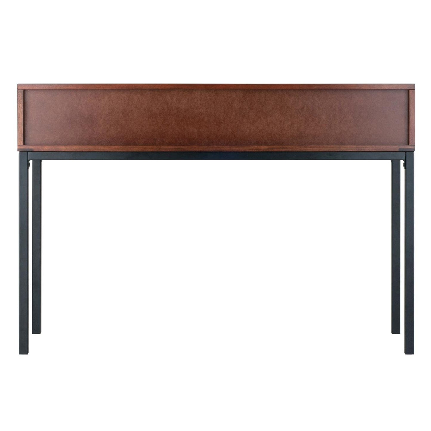 end tables | Ergode Jefferson Console Table | Mosaic Wood-Tile Drawer Panels | Steel Tube Legs | 2 Drawers | Nutmeg Wood Finish | Satin Black Coating | casafoyer.myshopify.com