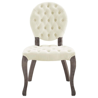 home office desk chairs | CasaFoyer Exhibit French Vintage Performance Velvet Dining Side Chair | Parisian Elegance | Farmhouse Charm | Stain-Resistant | Fully Assembled | Ivory | casafoyer.myshopify.com