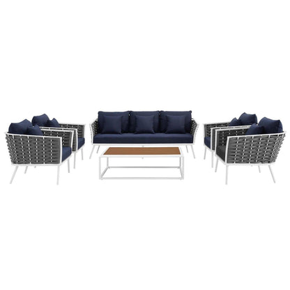 kitchen and dining room sets | CasaFoyer Stance Outdoor Collection | Modern Design | Aluminum Frame | Waterproof Cushions | Includes 4 Armchairs, Coffee Table, and Sofa | Durable & Stylish | casafoyer.myshopify.com