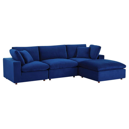 sofas | CasaFoyer Commix Luxurious Sectional Sofa | Plush Comfort | Stain-Resistant Velvet | Solid Wood Construction | Duck Down Cushions | Navy | casafoyer.myshopify.com