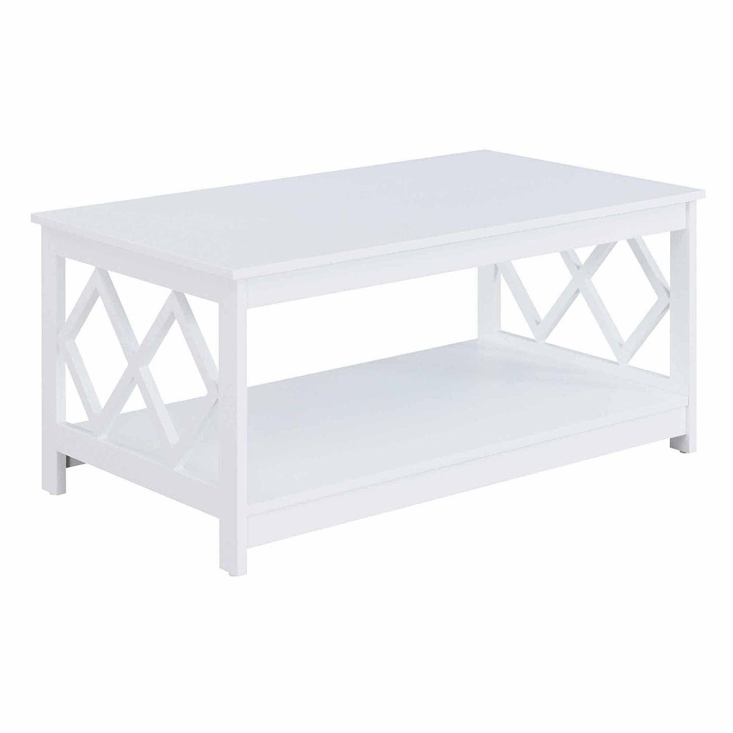 TABLE | Ergode Diamond Coffee Table with Shelf | Contemporary Design | Spacious Tabletop | Diamond Cutouts | Durable Construction | Easy Cleaning | Versatile Placement | casafoyer.myshopify.com