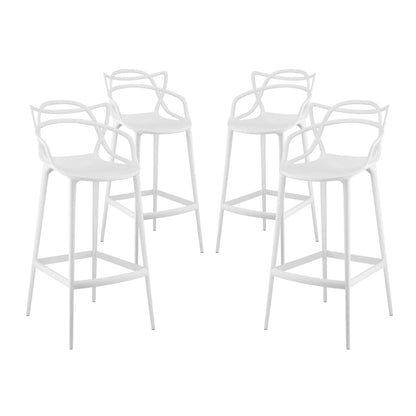 home office desk chairs | CasaFoyer Entangled Bar Chair Set of 4 | Unique Twists & Turns | Molded Plastic | Fully Assembled | Wipe-Clean Surface | Foot Caps | Captivating Design | casafoyer.myshopify.com