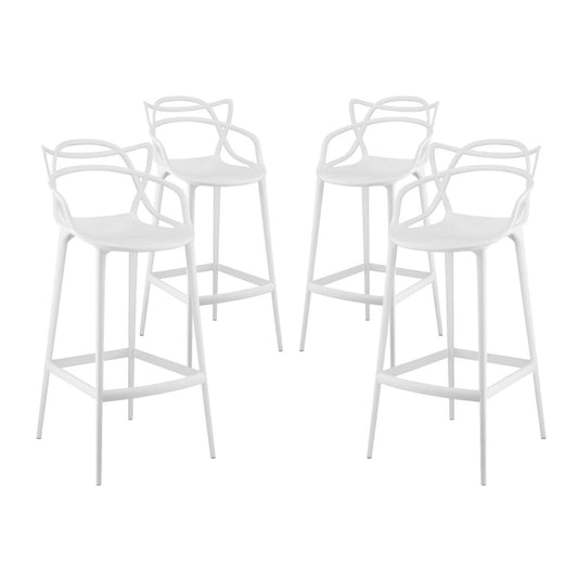 home office desk chairs | CasaFoyer Entangled Bar Chair Set of 4 | Unique Twists & Turns | Molded Plastic | Fully Assembled | Wipe-Clean Surface | Foot Caps | Captivating Design | casafoyer.myshopify.com