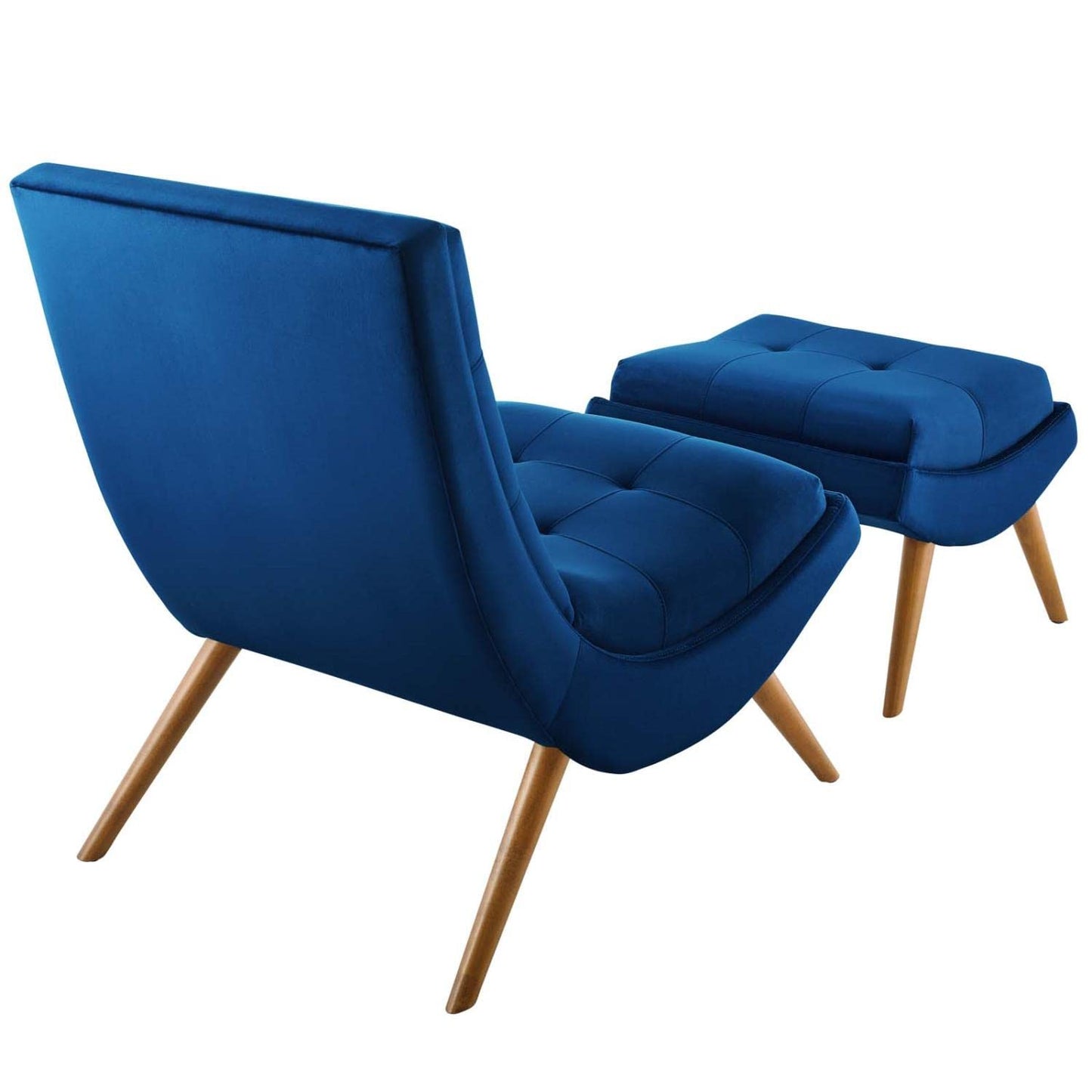 home office desk chairs | CasaFoyer Ramp Performance Velvet Lounge Chair & Ottoman Set | Pure Relaxation | Stain-Resistant Upholstery | Tufted Button Accents | Cherry Stained Wood Legs | Perfect for Living Rooms, Offices, Lounge Areas | casafoyer.myshopify.com