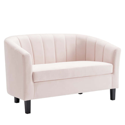 sofas | CasaFoyer Prospect Performance Velvet Loveseat | Modern Twist | Stain-Resistant | Elegant Channel Tufting | Retro Design | Comfortable & Durable | Set with 1 Loveseat | casafoyer.myshopify.com
