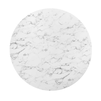 patio dining tables | CasaFoyer Lippa 54 Round Dining Table | Timeless Modernism | Artificial Marble Top | Scratch Resistant Finish | Gold White | casafoyer.myshopify.com