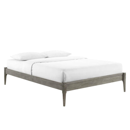 Bed | CasaFoyer June Full Platform Bed | Stylish & Cozy | Mid-Century Design | Sturdy Wood Construction | No Box Spring Needed | Gray | casafoyer.myshopify.com