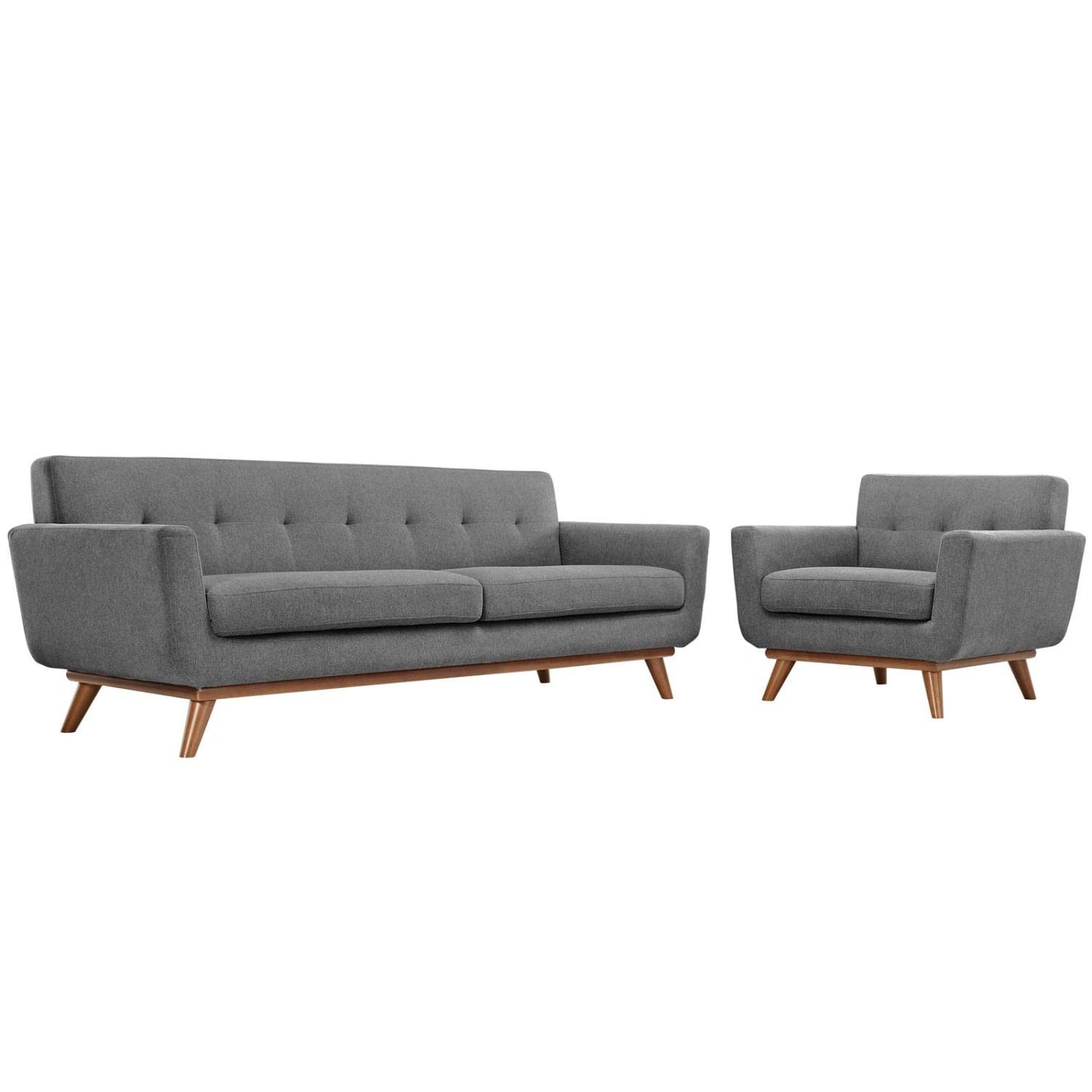 kitchen and dining room sets | CasaFoyer Engage Sofa & Armchair Set | Ultimate Comfort & Style | Tufted Buttons | Cherry Color Legs | Includes 1 Armchair & 1 Sofa | casafoyer.myshopify.com