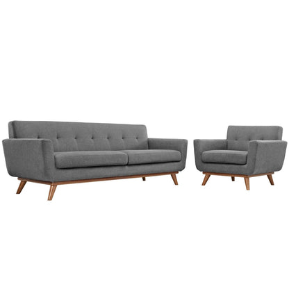 kitchen and dining room sets | CasaFoyer Engage Sofa & Armchair Set | Ultimate Comfort & Style | Tufted Buttons | Cherry Color Legs | Includes 1 Armchair & 1 Sofa | casafoyer.myshopify.com