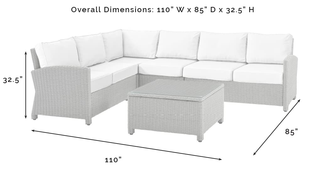 Patio Furniture Sets | CasaFoyers Bradenton Collection | All-Weather Wicker Sectional | Customizable Outdoor Seating Set | UV-Resistant Cushions | Glass Top Coffee Table | casafoyer.myshopify.com