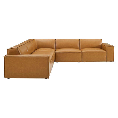 kitchen and dining room sets | CasaFoyer Restore Vegan Leather 5-Piece Sectional Sofa | Minimalist Elegance | French Piping | Comfortable Seating | Sturdy & Durable | Non-Marking Foot Caps | casafoyer.myshopify.com