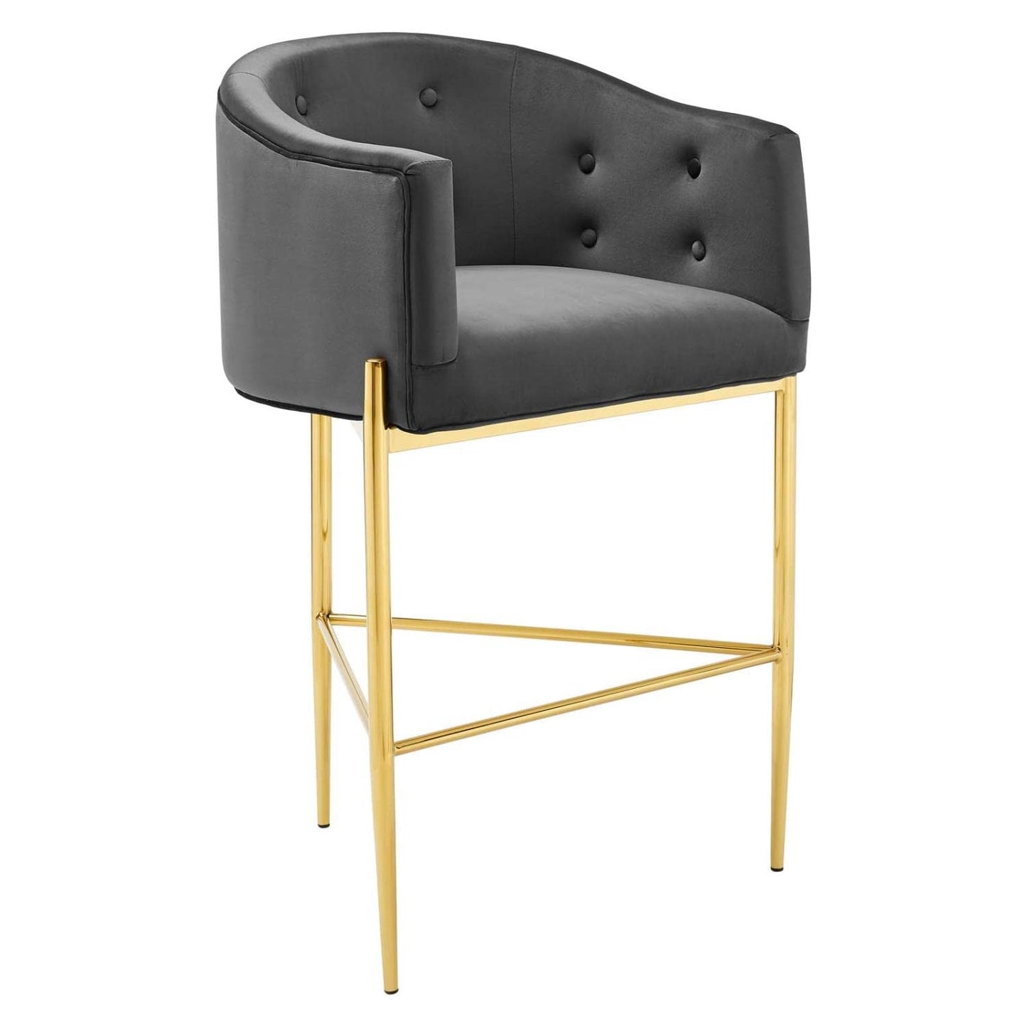 barstools | CasaFoyer Savour Tufted Performance Velvet Bar Stool | Sophisticated & Luxurious | Stain-Resistant Velvet | Comfortable Foam Padding | Sleek Chrome Gold Frame | 300 lbs Capacity | 29 Seat Height | casafoyer.myshopify.com
