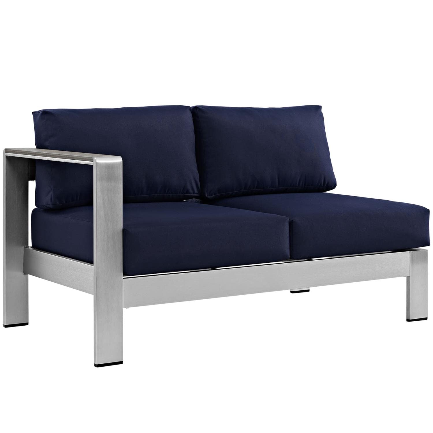 kitchen and dining room sets | CasaFoyer Shore Outdoor Patio Collection | Comfortable & Durable Aluminum Sectional Sofa Set | Silver Navy | casafoyer.myshopify.com