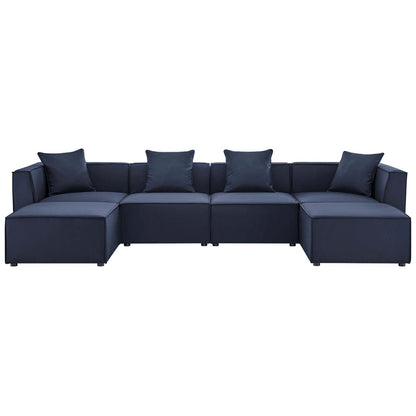 executive chairs | CasaFoyer Outdoor Patio Saybrook Upholstered 6-Piece Sectional Sofa | All-Weather, Water & UV-Resistant | French Piping Details | Durable & Long-Lasting | Includes Armless Chairs, Corner Chairs, & Ottomans | Navy | casafoyer.myshopify.com