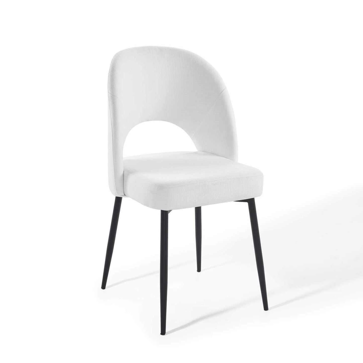 Dining Table | Rouse Upholstered Fabric Dining Side Chair | Elegant & Cozy | Plush Foam Padding | Luxurious Fabric Upholstery | Sturdy Bentwood | Matte Black Stainless Steel Legs | Open Back Design | Set of 2 | casafoyer.myshopify.com