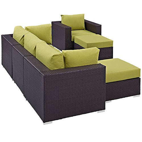 kitchen and dining room sets | CasaFoyer Convene Outdoor Sectional Set | Synthetic Rattan | Aluminum Frame | All-Weather Cushions | Patio Sofa, Armchair, Corner, Ottoman | casafoyer.myshopify.com