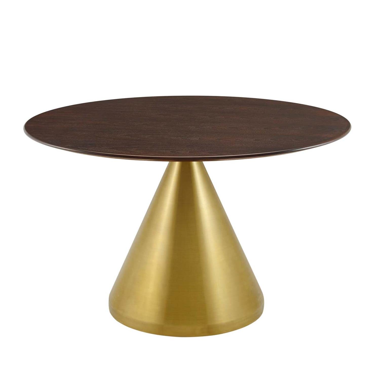 patio dining tables | CasaFoyer Tupelo 47 Dining Table | Modern Style | Mid-Century Charm | Gold Metal Base | Wood Grain Veneer | Easy to Clean | Non-Marking Ring | Assembly Required | casafoyer.myshopify.com