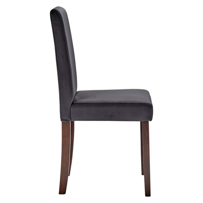 home office desk chairs | CasaFoyer Prosper Modern Velvet Upholstered Parsons Dining Chair Set | Elegant, Sturdy, Comfortable | Perfect for Dining, Living Room, Office | Gray (Set of 2) | casafoyer.myshopify.com