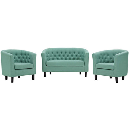 kitchen and dining room sets | CasaFoyer Prospect Button Tufted Upholstered Fabric Sofa Furniture Set | Luxury & Elegance | Classic Charm with Modern Twist | Includes Loveseat & Armchairs | Espresso Stained Legs | Non-Marking Foot Caps | Ideal for Cozy Living or Lounge Area | casafoyer.myshopify.com