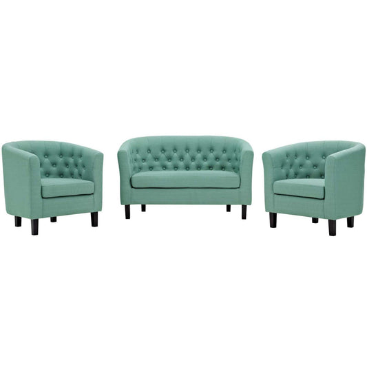 kitchen and dining room sets | CasaFoyer Prospect Button Tufted Upholstered Fabric Sofa Furniture Set | Luxury & Elegance | Classic Charm with Modern Twist | Includes Loveseat & Armchairs | Espresso Stained Legs | Non-Marking Foot Caps | Ideal for Cozy Living or Lounge Area | casafoyer.myshopify.com