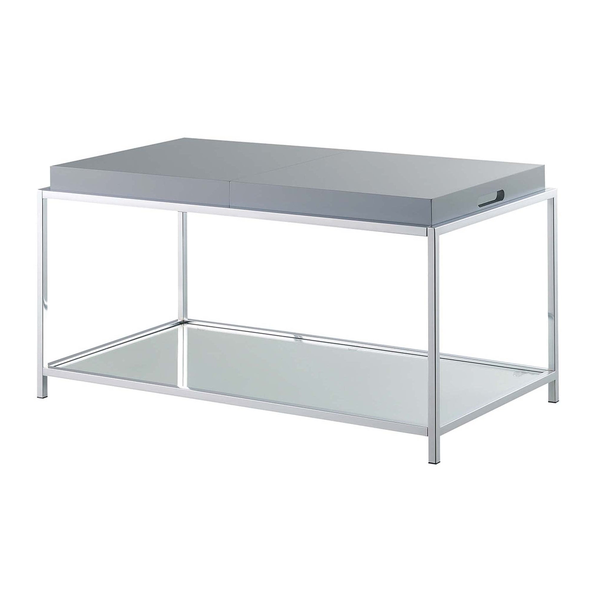 TABLE | Ergode Palm Beach Coffee Table | Glass Shelves & Reversible Trays | Contemporary Design | Chrome-Plated Steel Frame | Showcase Decor | casafoyer.myshopify.com