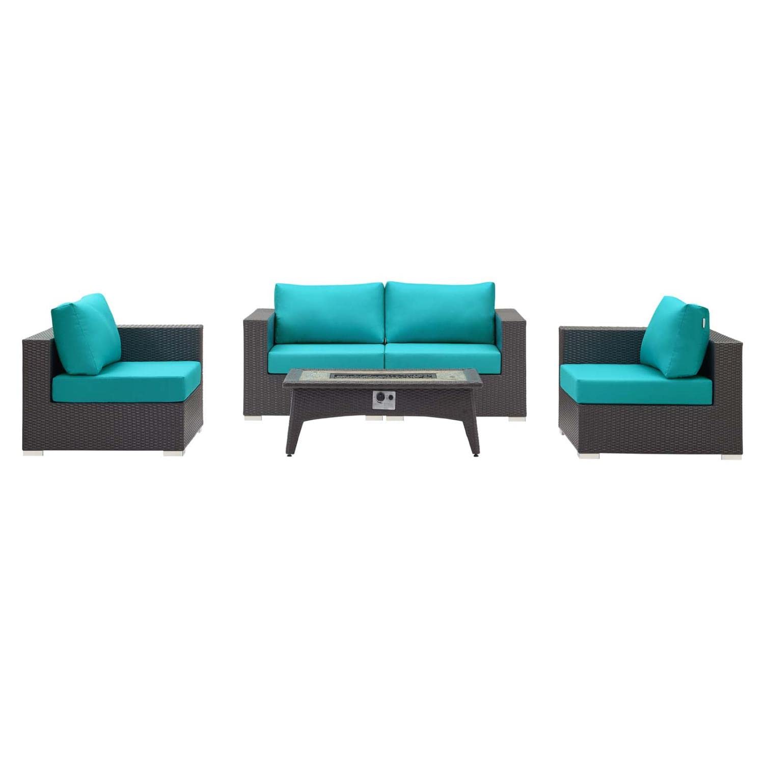 kitchen and dining room sets | CasaFoyer Convene Outdoor Patio Furniture Set | Fire Table - Cozy Ambiance | Sturdy Aluminum Frames | Water & UV-Resistant Cushions | CSA Certified | 40,000 BTU Burner | User-Friendly Controls | Modern Style | casafoyer.myshopify.com