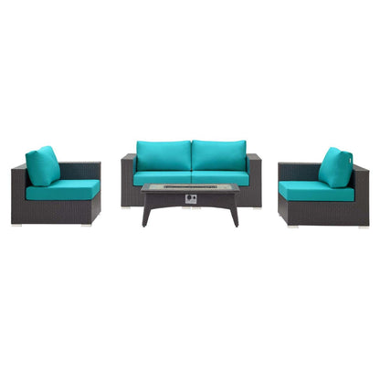 kitchen and dining room sets | CasaFoyer Convene Outdoor Patio Furniture Set | Fire Table - Cozy Ambiance | Sturdy Aluminum Frames | Water & UV-Resistant Cushions | CSA Certified | 40,000 BTU Burner | User-Friendly Controls | Modern Style | casafoyer.myshopify.com