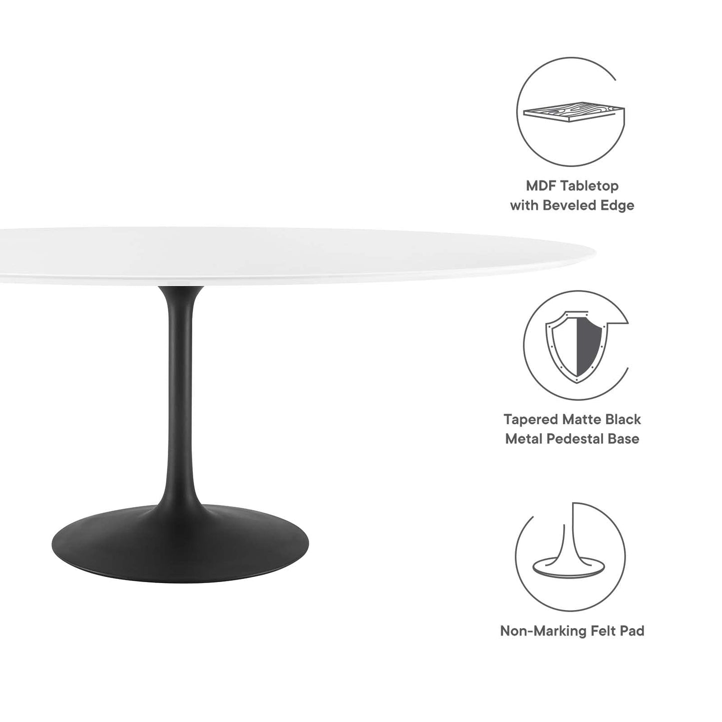 patio dining tables | CasaFoyer Lippa 78 Oval Dining Table | Iconic Modern Design | Chip-Resistant Finish | Timeless Style | casafoyer.myshopify.com