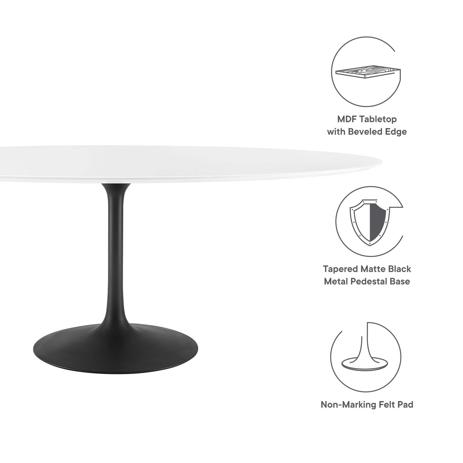 patio dining tables | CasaFoyer Lippa 78 Oval Dining Table | Iconic Modern Design | Chip-Resistant Finish | Timeless Style | casafoyer.myshopify.com