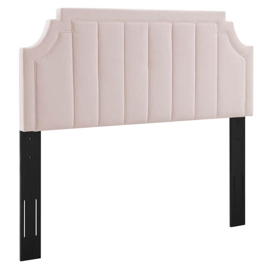 headboards | CasaFoyer Alyona Channel Tufted Performance Velvet Full/Queen Headboard | Glam Deco Style | Vintage Modern Elegance | Stain-Resistant | Supportive Comfort | Pink | casafoyer.myshopify.com