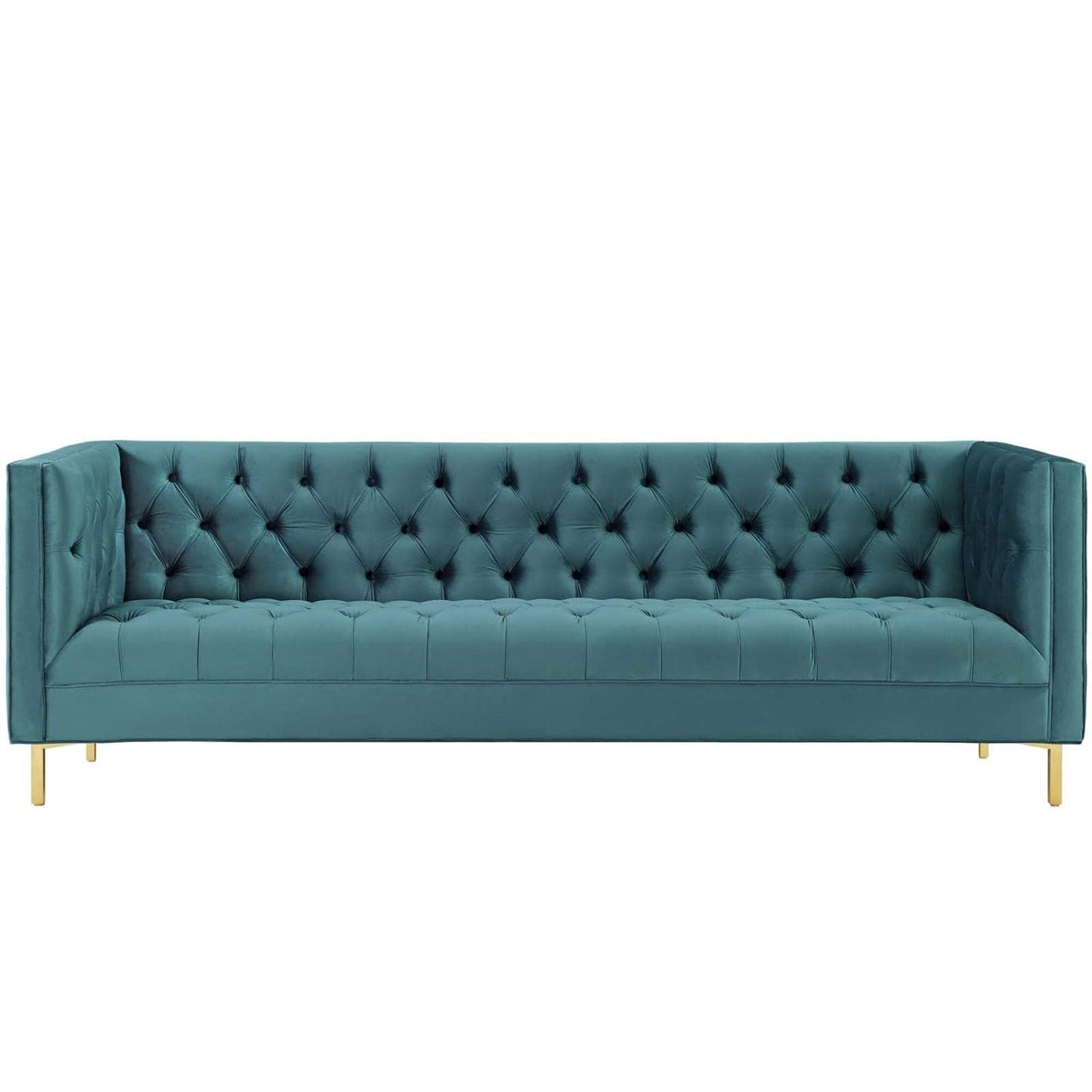 sofas | CasaFoyer Delight Tufted Button Performance Velvet Sofa | Timeless Elegance & Plush Comfort | Stain-Resistant & Luxurious Seating | Modern Aesthetic | Gold Stainless Steel Legs | Built to Last | casafoyer.myshopify.com