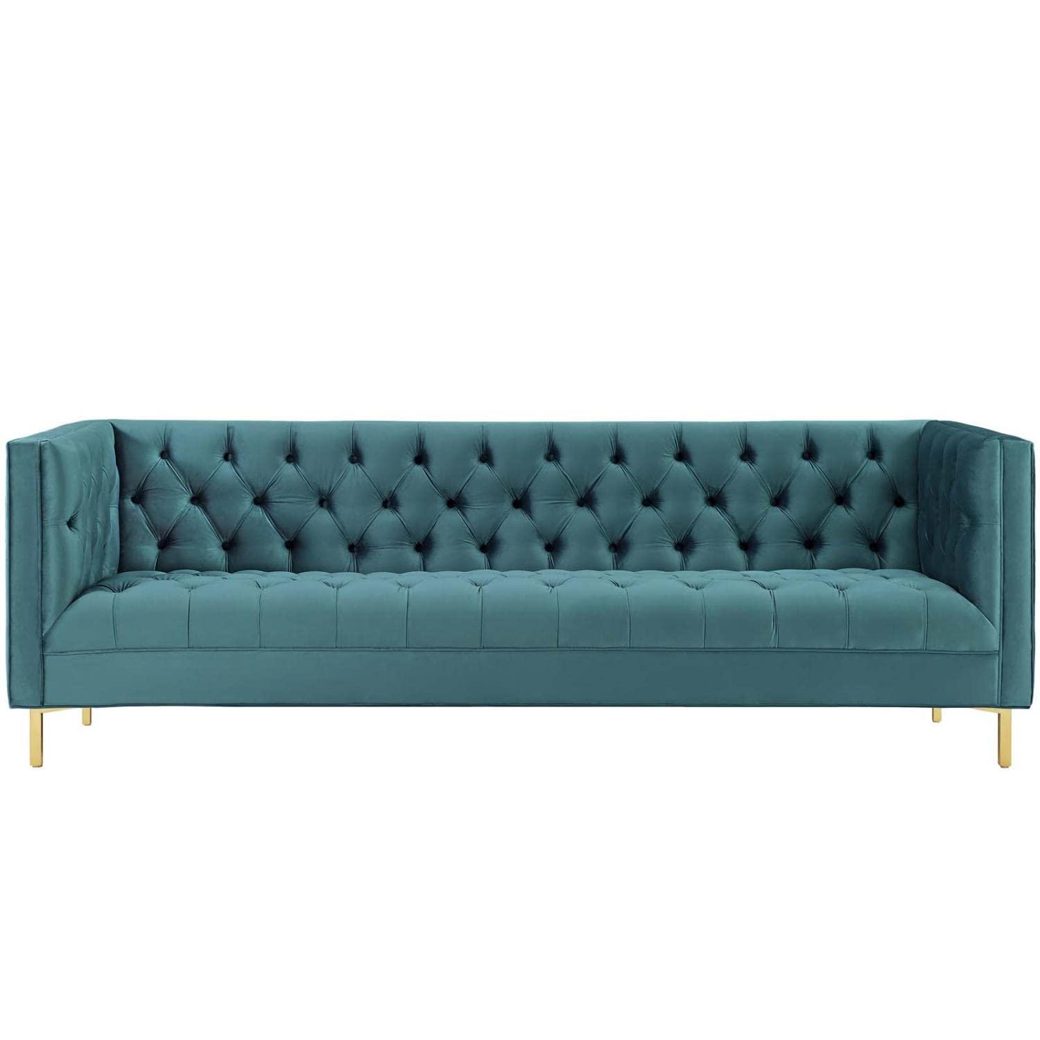 sofas | CasaFoyer Delight Tufted Button Performance Velvet Sofa | Timeless Elegance & Plush Comfort | Stain-Resistant & Luxurious Seating | Modern Aesthetic | Gold Stainless Steel Legs | Built to Last | casafoyer.myshopify.com