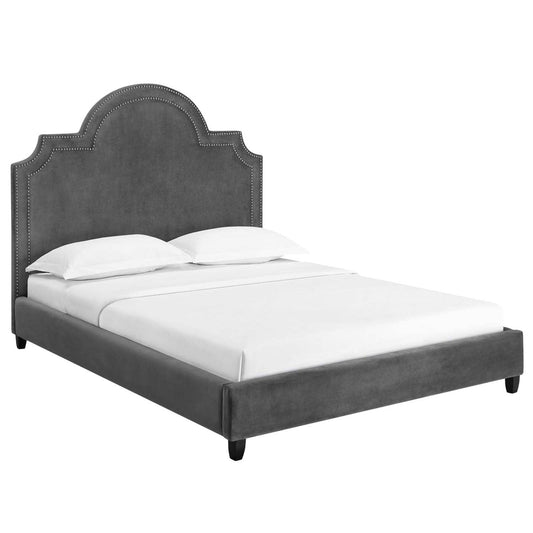 adjustable bed bases | CasaFoyer Primrose Queen Performance Velvet Platform Bed | Ultimate Comfort & Support | Stain-Resistant Fabric | Elegant Nailhead Trim | Sturdy Wood Slat Support System | Compatible with Various Mattress Types | Gray | casafoyer.myshopify.com
