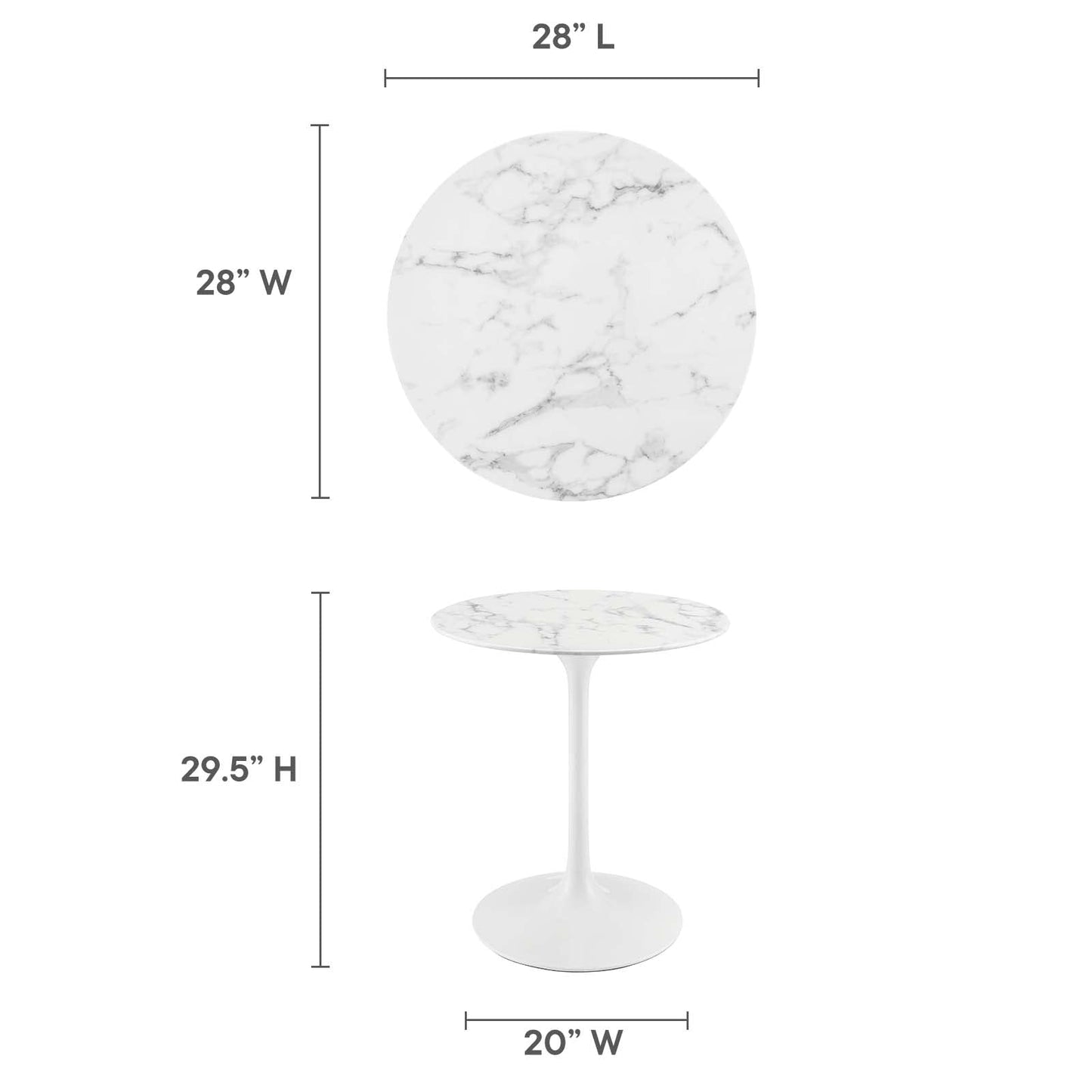 TABLE | Lippa 28 Side Table | Iconic Modern Design | Circular Marble Top | Scratch Resistant Finish | Tapered Metal Base | casafoyer.myshopify.com