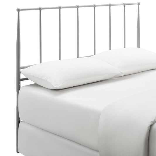 headboards | CasaFoyer Kiana King Metal Headboard | Cottage Style | Industrial, Rustic, Farmhouse Decor | Stainless Steel Frame | Adjustable Height | Gray | casafoyer.myshopify.com