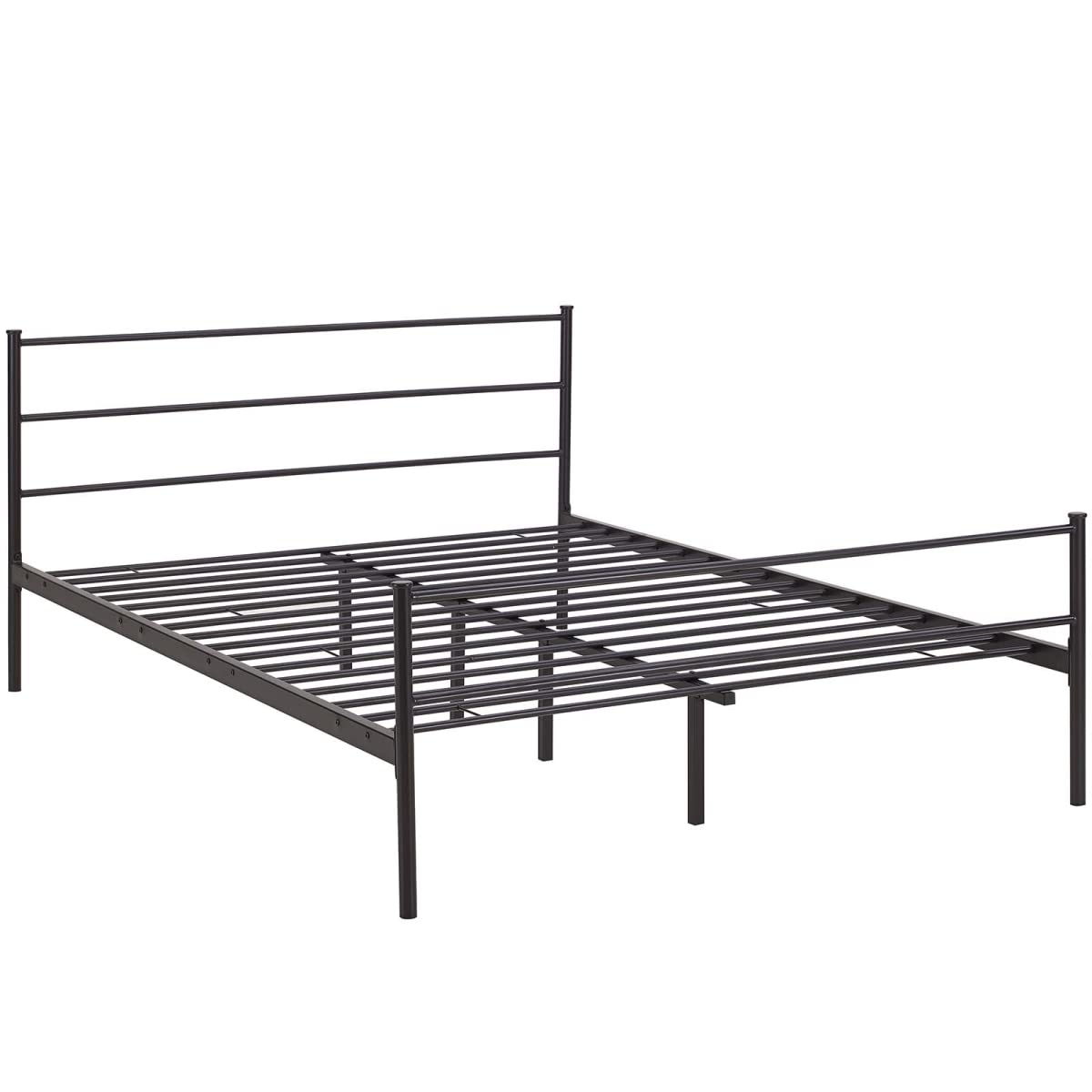 Bed | CasaFoyer Alina Platform Queen Bed | Rustic Charm | Sturdy Steel Frame | Supports 1323 lbs | No Box Spring Needed | Compatible with Memory Foam, Spring, Latex, Hybrid Mattresses | Mattress not included | casafoyer.myshopify.com