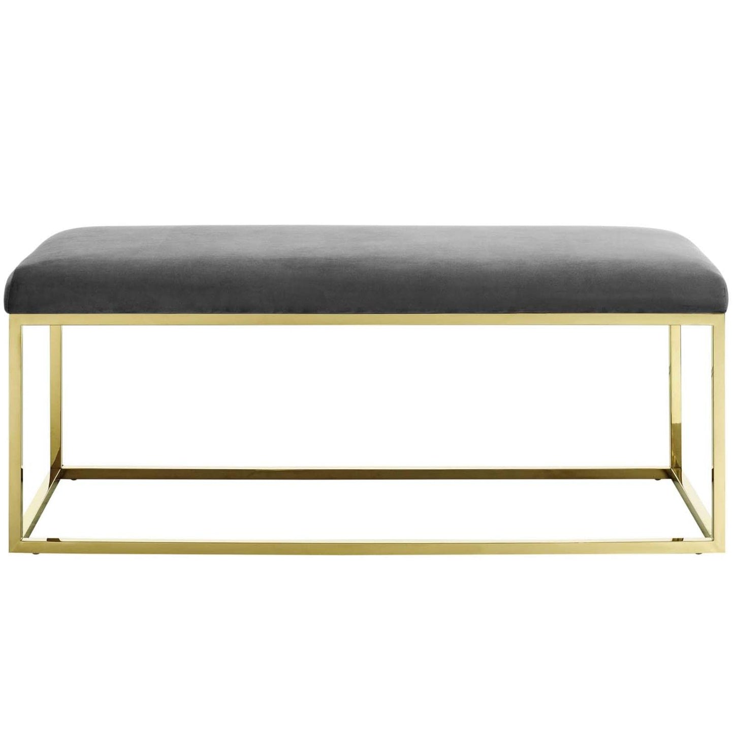 ottomans | CasaFoyer Anticipate Bench | Modern & Luxurious | Stainless Steel Base | Velvet Polyester Fabric | Non-Marking Foot Caps | Versatile & Comfortable | No Assembly Required | casafoyer.myshopify.com