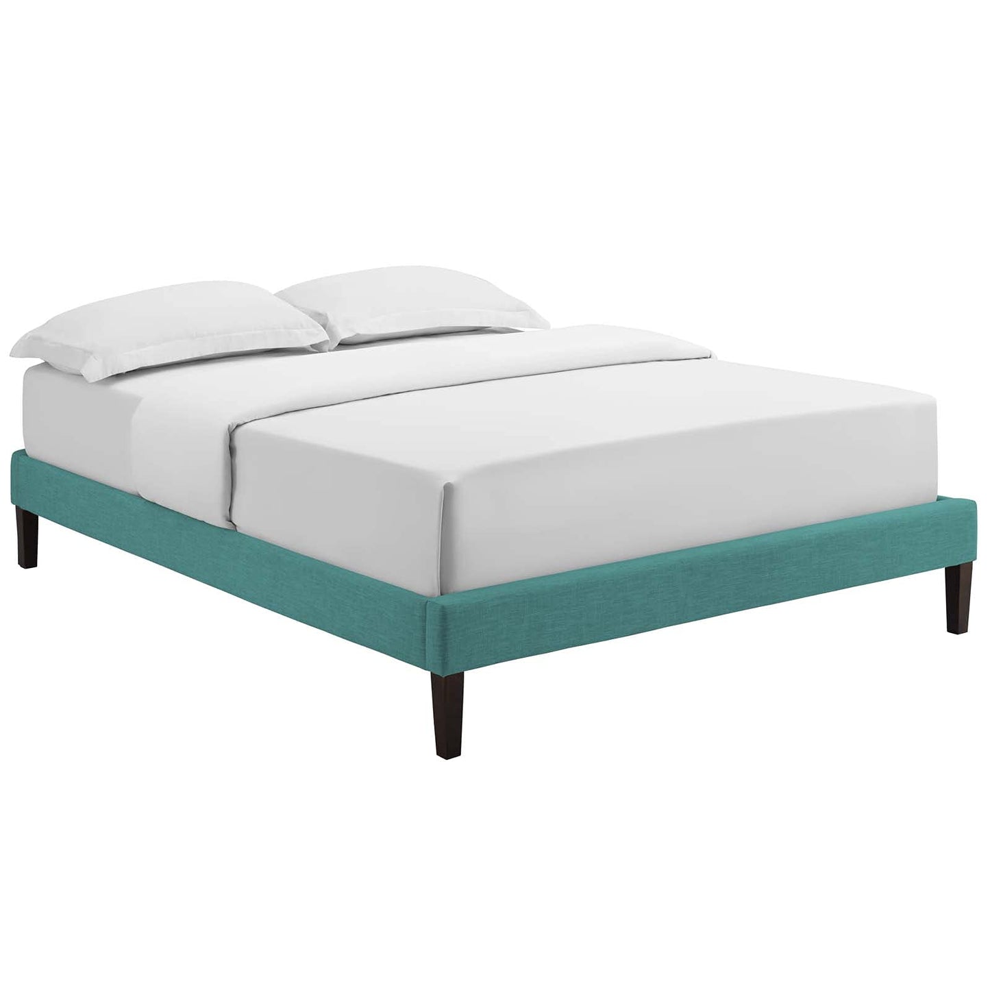 Bed | CasaFoyer  Tessie Platform Bed | Solid Wood Frame | Polyester Upholstery | Tapered Legs | No Box Spring Needed | Memory Foam Compatible | Multiple Headboard Options | casafoyer.myshopify.com