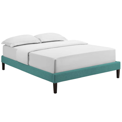 Bed | CasaFoyer  Tessie Platform Bed | Solid Wood Frame | Polyester Upholstery | Tapered Legs | No Box Spring Needed | Memory Foam Compatible | Multiple Headboard Options | casafoyer.myshopify.com