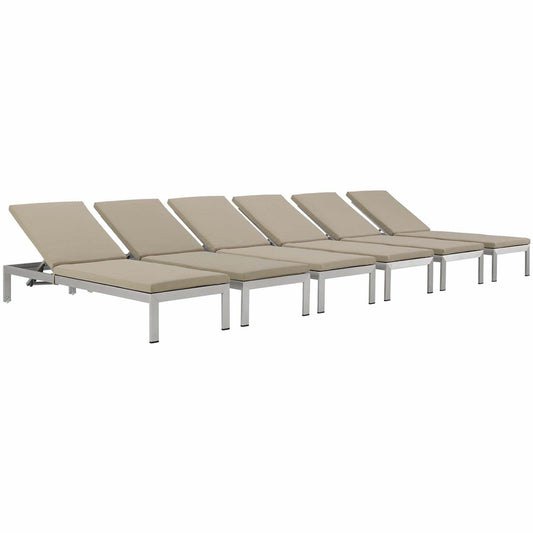 home office desk chairs | CasaFoyer Shore Outdoor Patio Chaise Lounge Chair Set | Sleek Design | Durable Aluminum Frame | Clear Wheels | Non-Marking Foot Caps | Set of 6 | casafoyer.myshopify.com