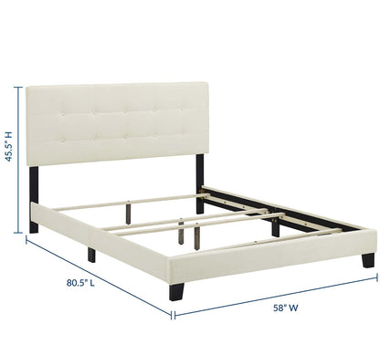 bed frames | CasaFoyer Amira Performance Velvet Full Platform Bed | Cozy & Stylish | Stain-Resistant Upholstery | Button-Tufted Headboard | Wood Frame | Accommodates Various Mattresses | Elegant Addition to Bedroom Decor | Box Spring Required | 800 lbs Weight Capacity | casafoyer.myshopify.com